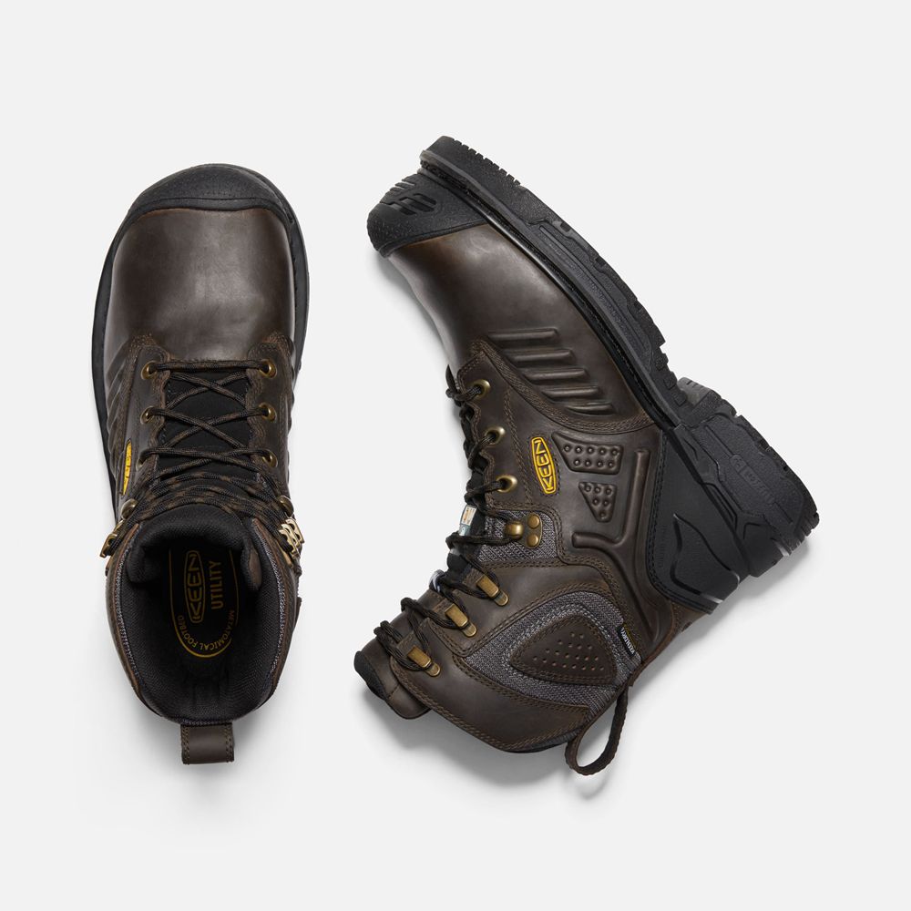 Keen Arbetskängor Herr Svarta Bruna - Csa Philadelphia 8\" Internal Met Waterproof (Carbon-Fiber Toe)